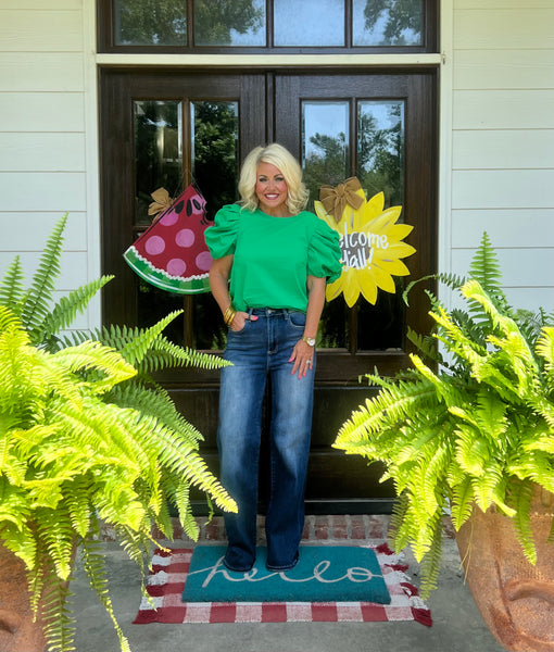 Emerald Puff Sleeve Top