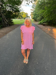 Ruffle Sleeve Dress