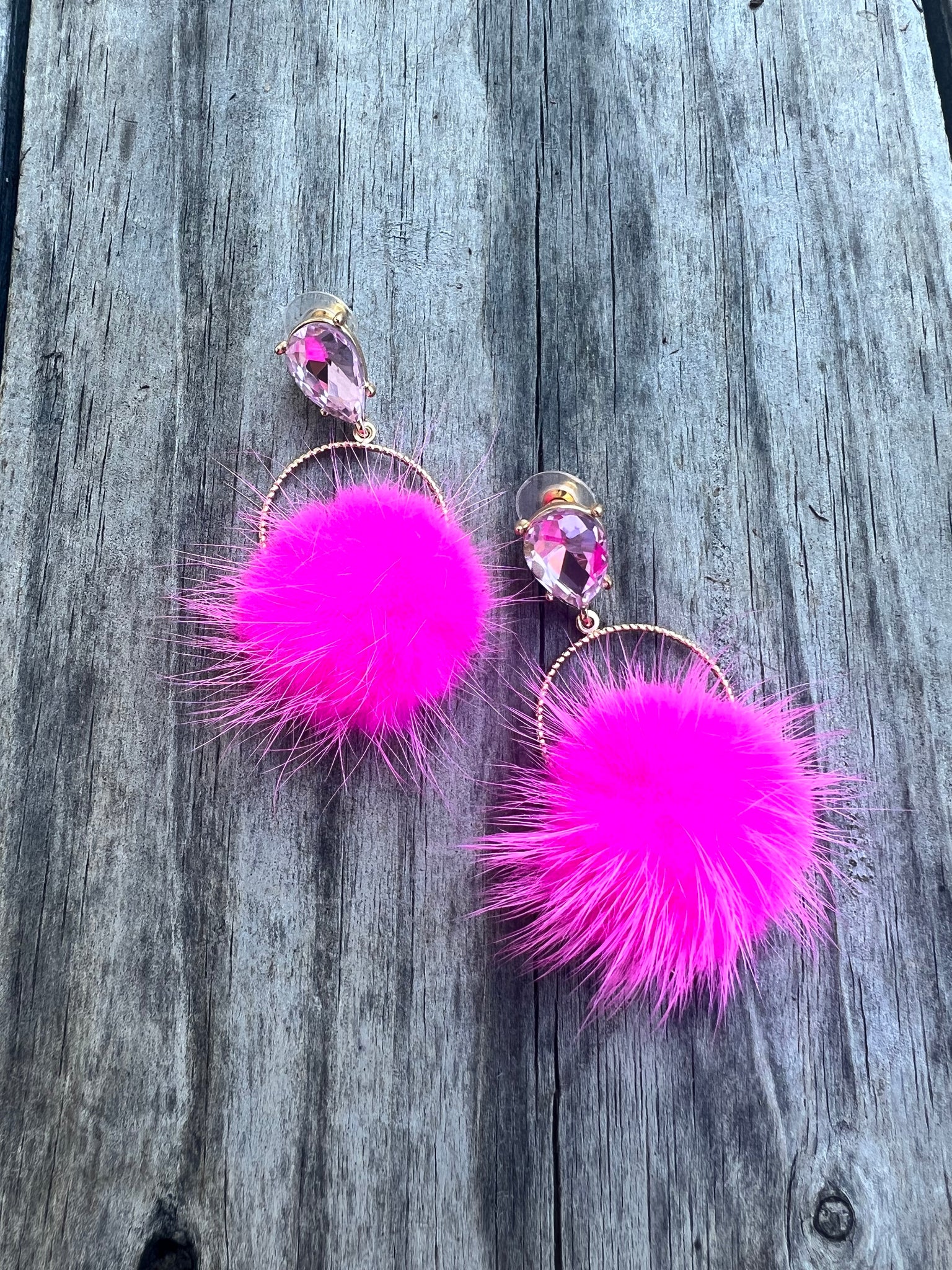 Pink Puff Earring
