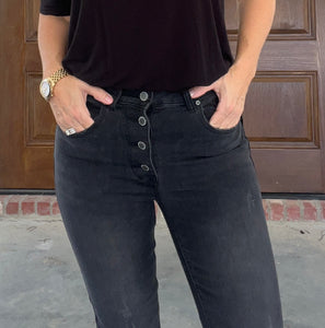 Black Button Jeans