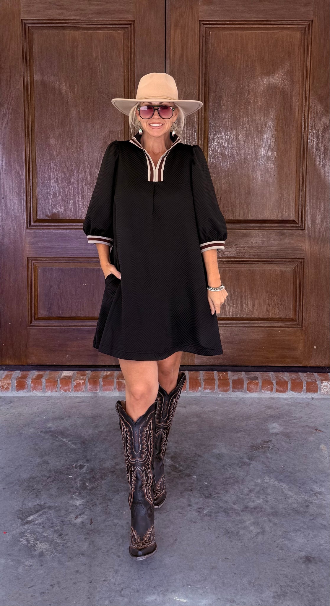 Black Jacquard Dress