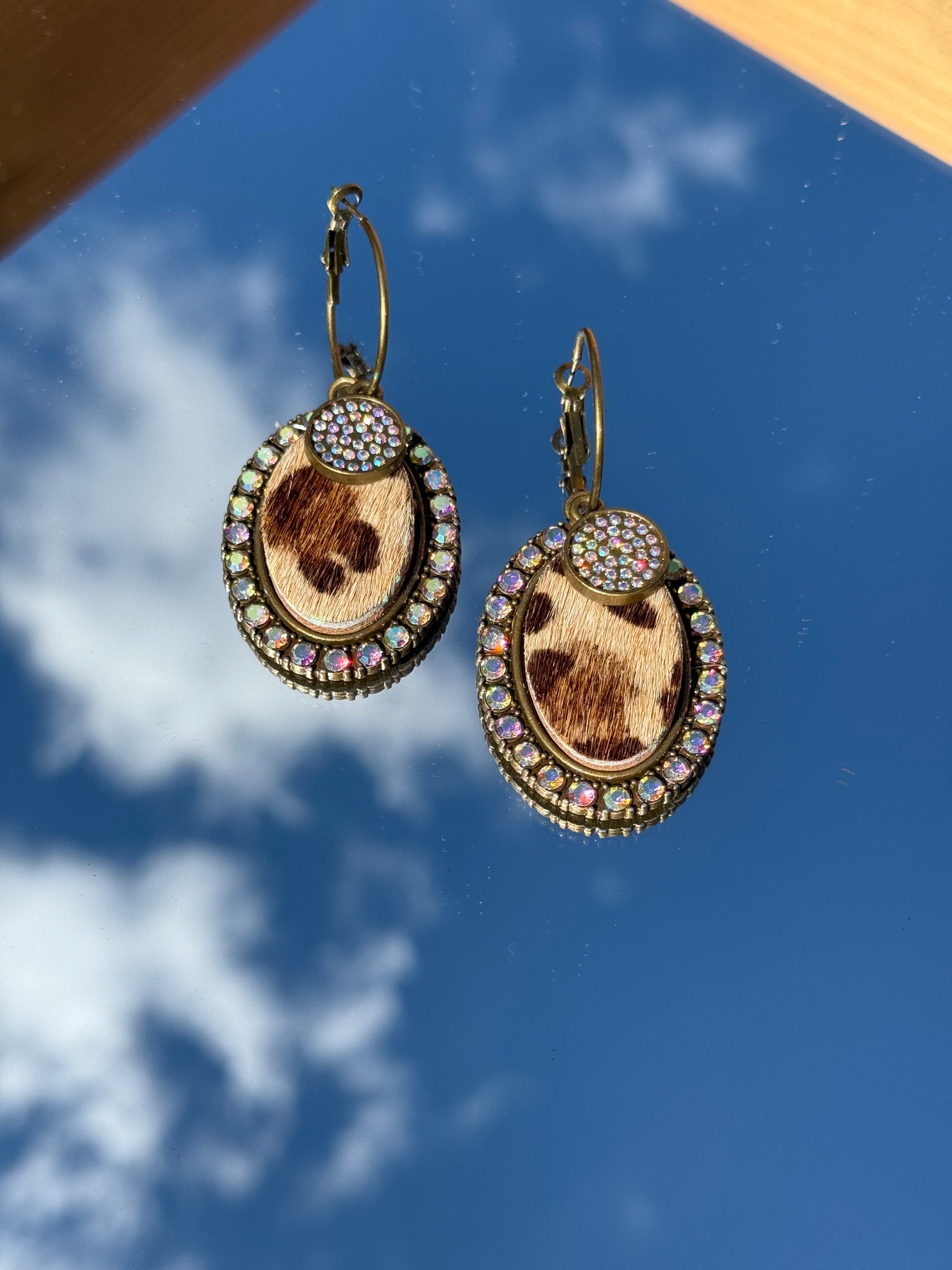 Cowhide with Iridescent Stones