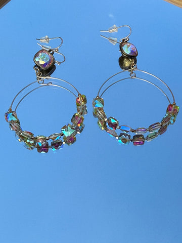 Iridescent Beaded Hoop