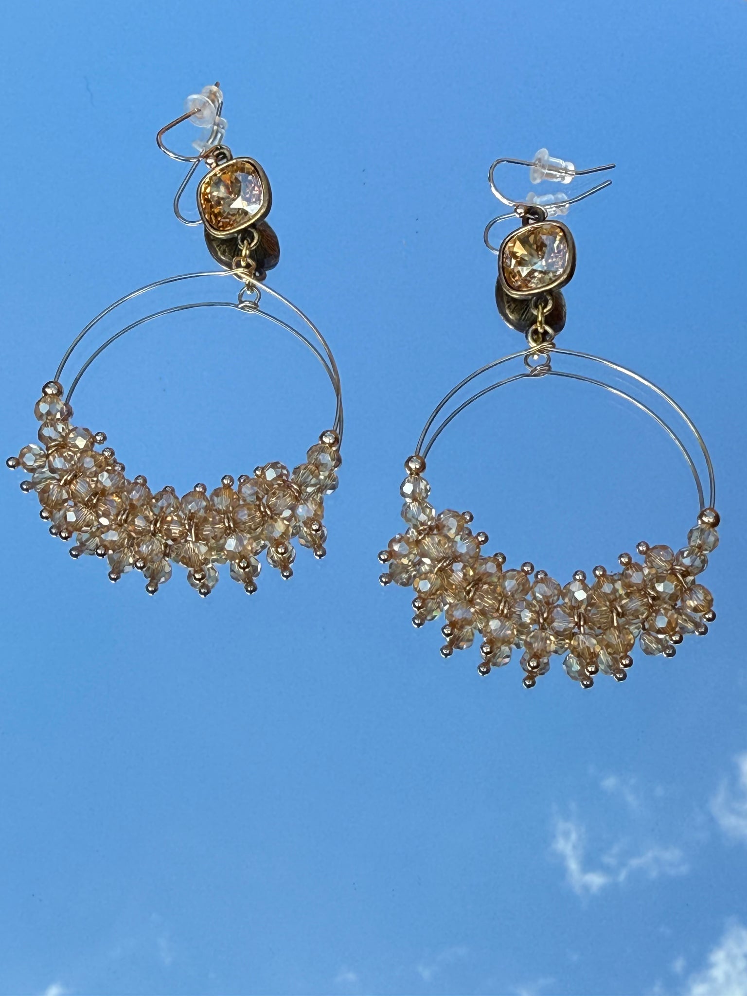 Gold Beaded Hoop