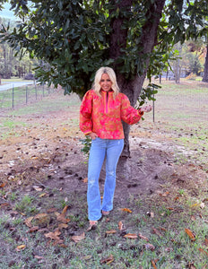 Neon Floral Jacquard Top – Sassafras Gift Boutique