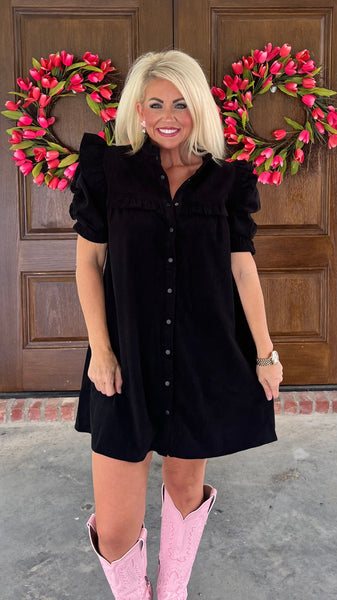 Black Corduroy Dress