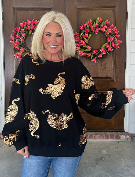 Black and Gold Tiger Sweatshirt