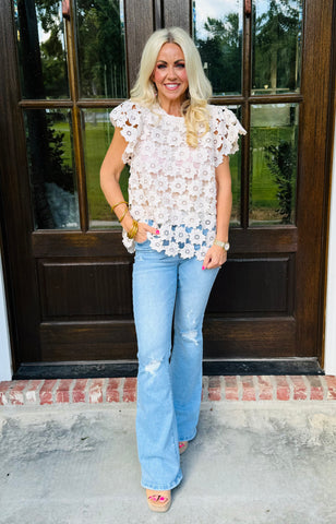 Natural Floral Top