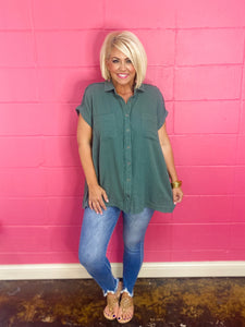 Forest Linen Top