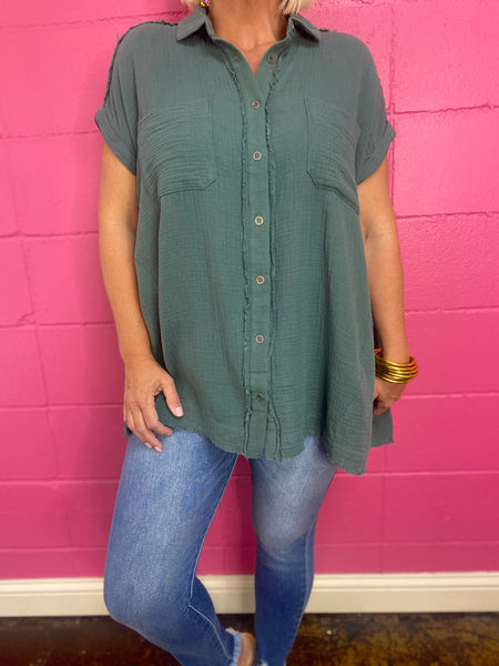 Forest Linen Top