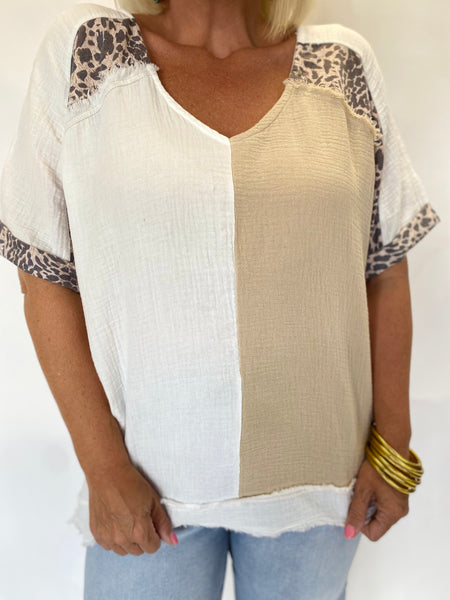 Animal Colorblock Top