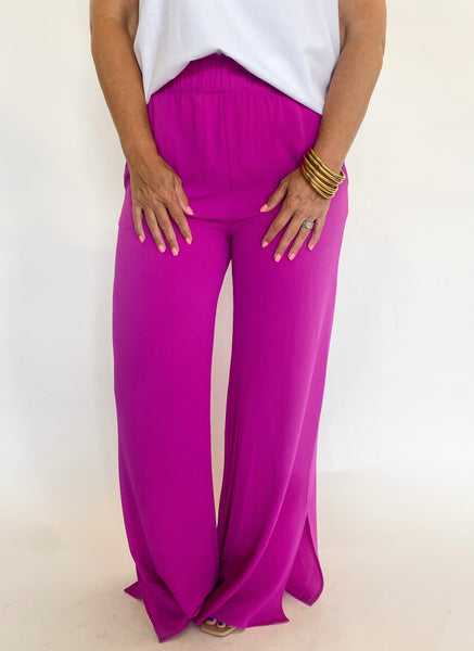 Magenta Elastic Pant