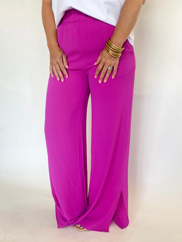 Magenta Elastic Pant